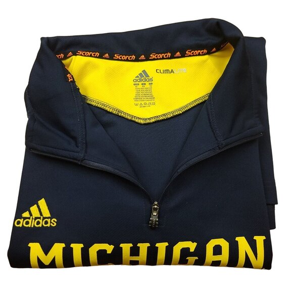 Adidas Mens XL Climalite Scorch Michigan Wolverines Performance‎ 1/4 Zip NCAA - Picture 12 of 14